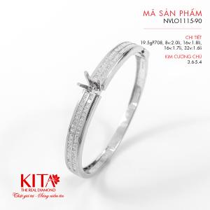 Vỏ Vòng Tay Kim Cương Vàng Trắng
