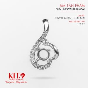Vỏ Mặt Dây Chuyền Kim Cương Vàng Trắng