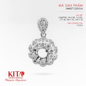 Vỏ Mặt Dây Chuyền Kim Cương Vàng Trắng