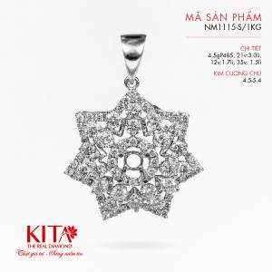 Vỏ Mặt Dây Chuyền Kim Cương Vàng Trắng