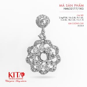 Vỏ Mặt Dây Chuyền Kim Cương Vàng Trắng