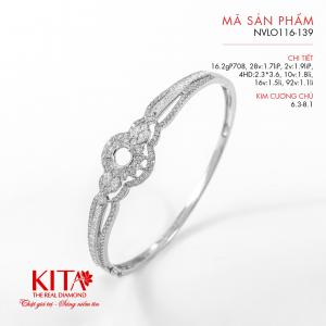 Vỏ Vòng Tay Kim Cương Vàng Trắng